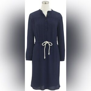 J. Crew Dark Blue Button-Up Long Sleeve Shirt Dress